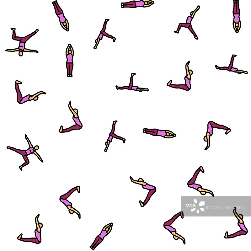 瑜伽运动健康无缝图案图片素材