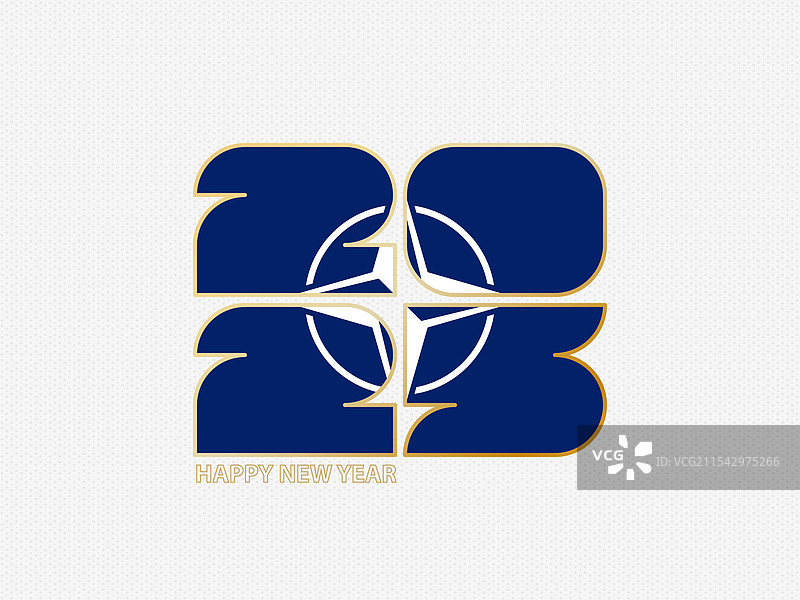 抽象数字2025与北约旗帜图片素材