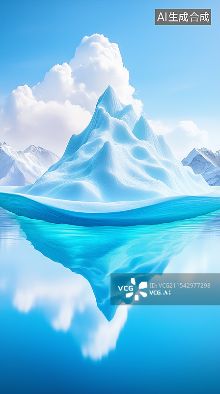 【AI数字艺术】3D卡通极地冰川奇观图片素材