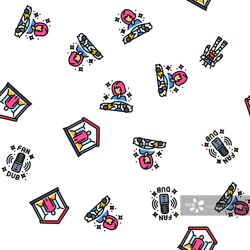 御宅族动漫漫画眼睛无缝图案图片素材