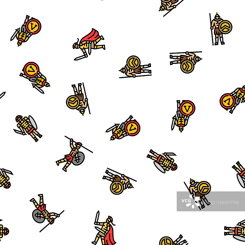 斯巴达战士头盔罗马无缝图案图片素材