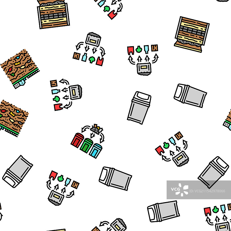 垃圾分类塑料无缝图案图片素材