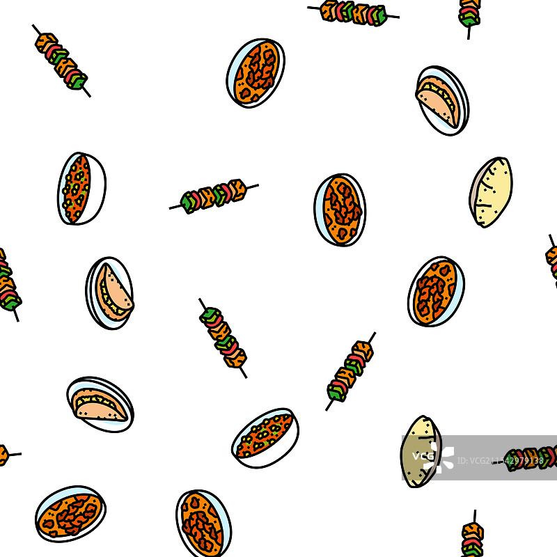 印度菜肴咖喱无缝图案图片素材