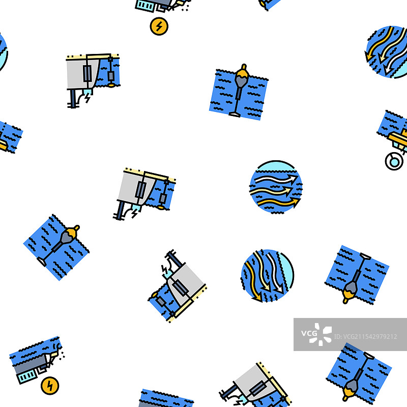 波能潮汐无缝图案图片素材