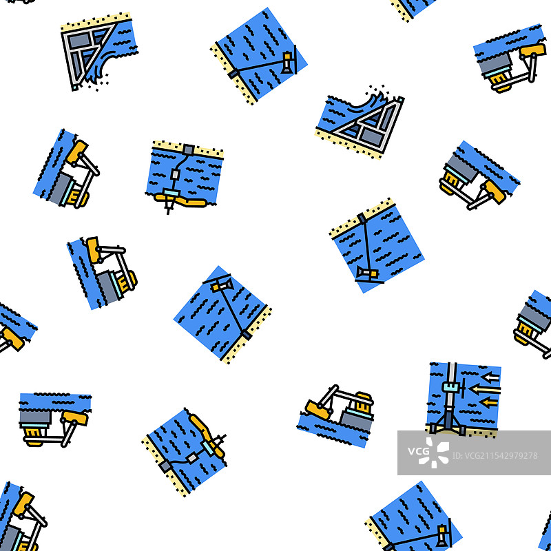 潮汐波能无缝图案图片素材