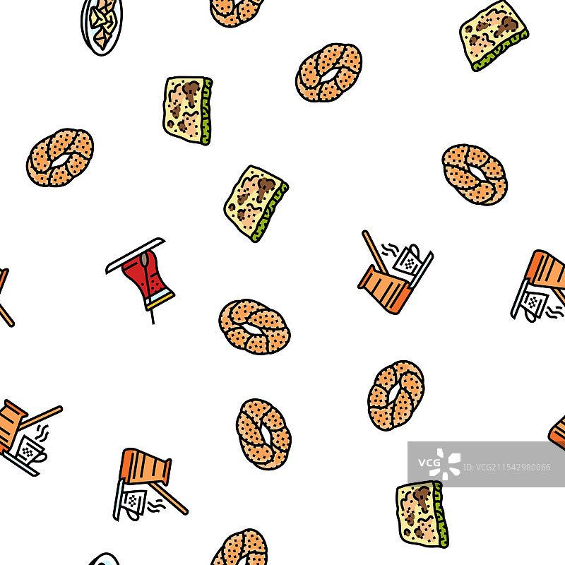 土耳其美食餐饮无缝图案图片素材