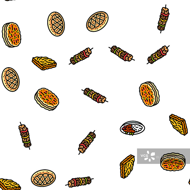 土耳其美食餐饮无缝图案图片素材