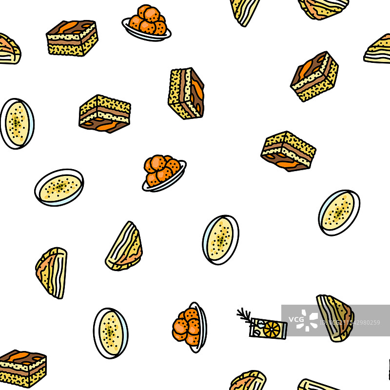 希腊美食午餐无缝图案图片素材