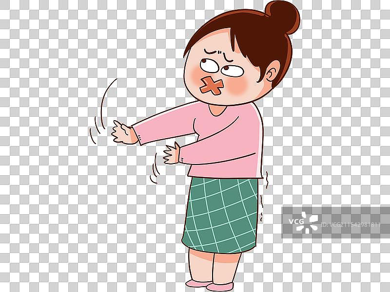 被封住嘴巴的女孩图片素材
