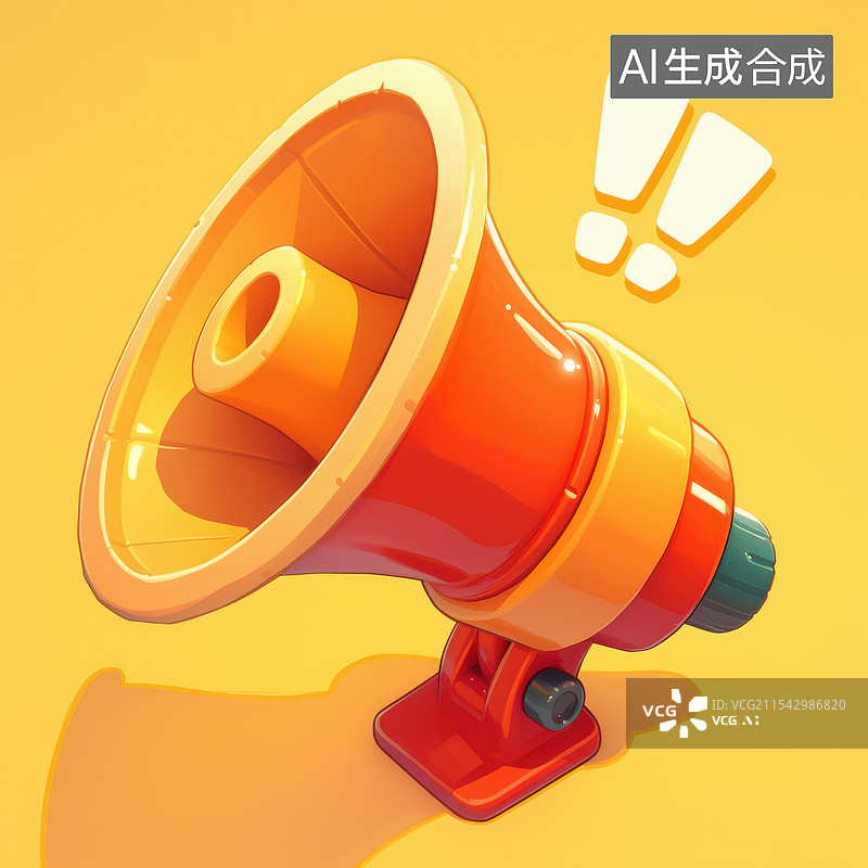 【AI数字艺术】卡通喇叭3D渲染C4D立体图标卡通插画图片素材