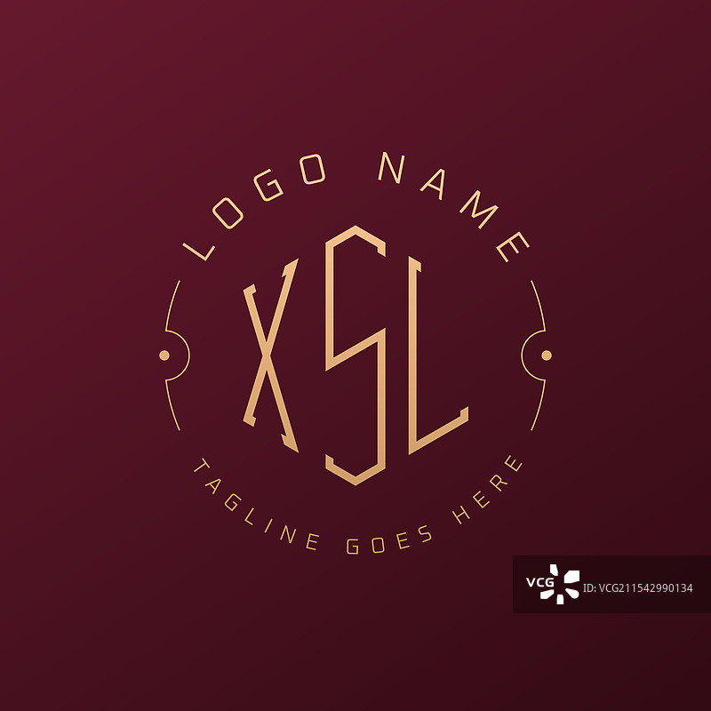 奢华的XSL标志设计，优雅的字母XSL图片素材