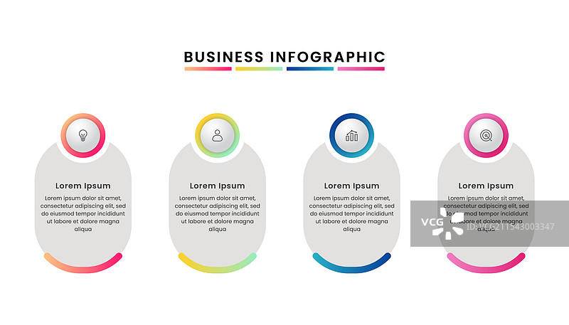 渐变商业信息图表模板设计图片素材
