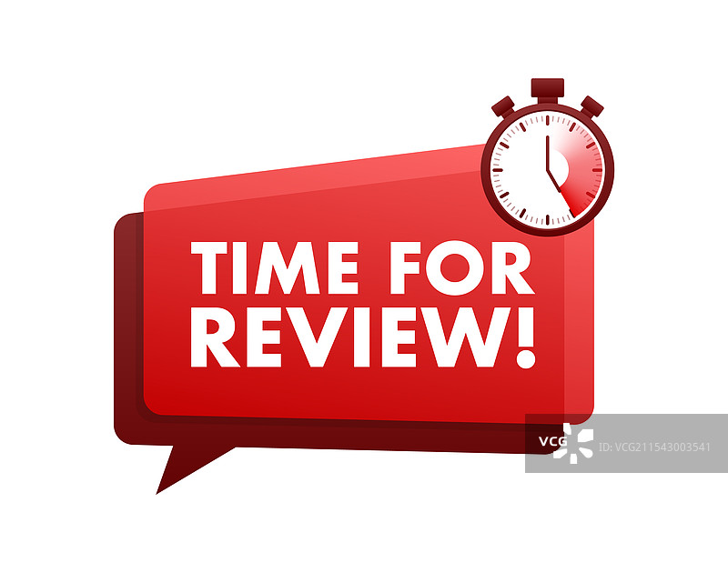 计时器在对话气泡中显示复习时间图片素材