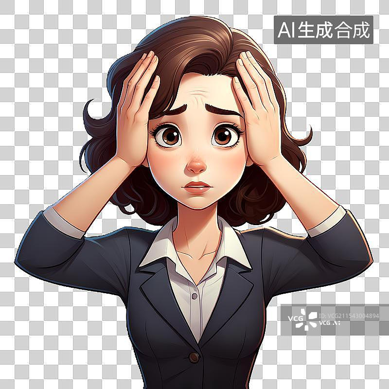 【AI数字艺术】失望郁闷沮丧的白领女青年图片素材