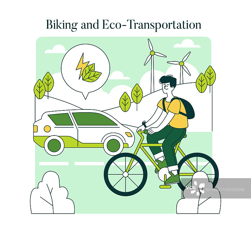 绿色生活方式扁平图标图片素材