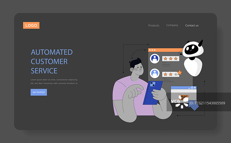 业务流程自动化扁平化图片素材