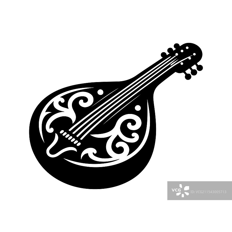 班卓琴剪影图片素材