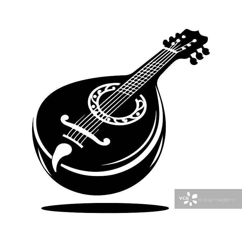 班卓琴剪影图片素材