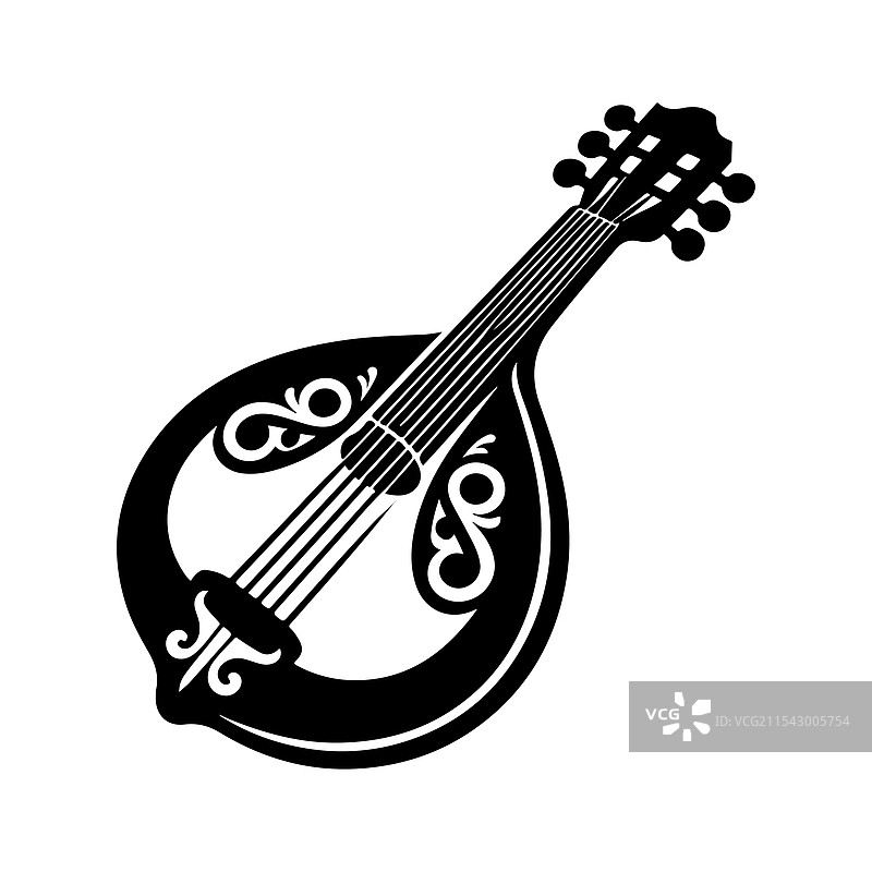 班卓琴剪影图片素材