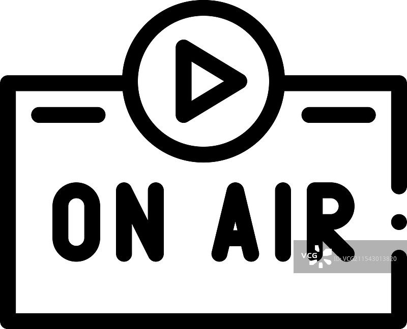 直播图标，细线条风格设计图片素材