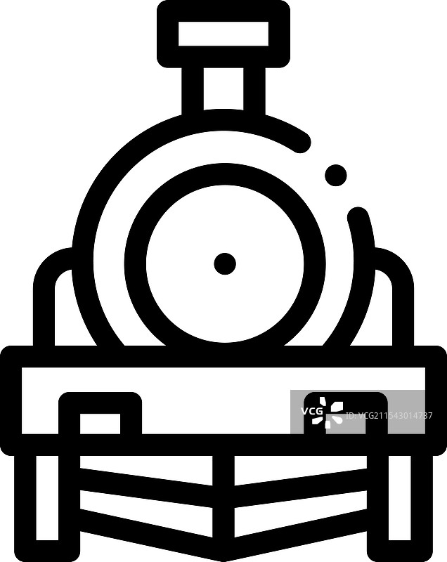 火车头图标，细线条风格设计，独立展示图片素材