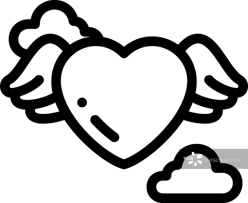 爱心图标，细线风格设计，独立于背景图片素材