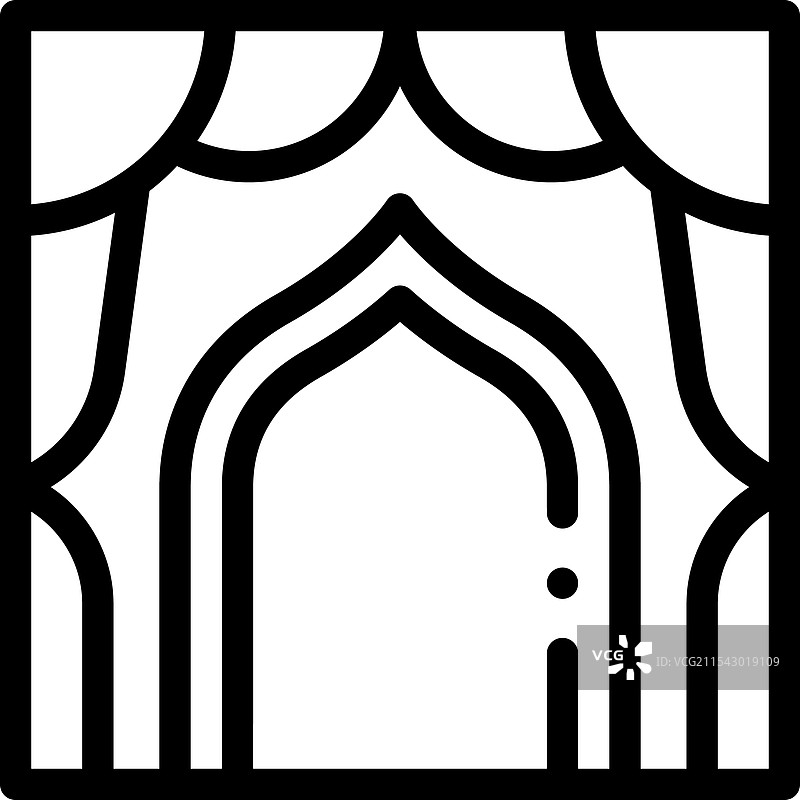 曼达齐图标，细线风格设计，独立于背景图片素材