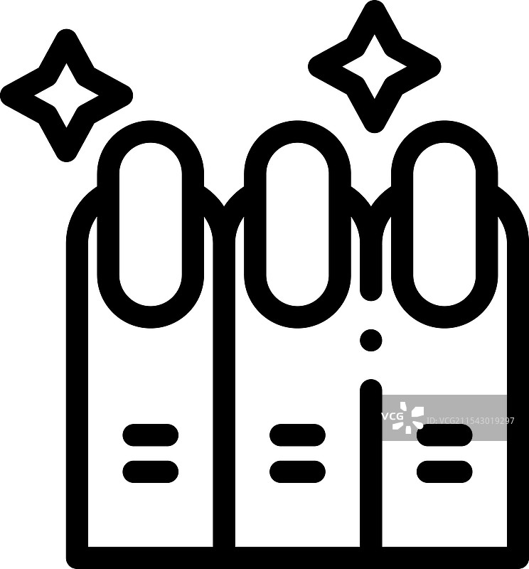 美甲图标，细线条风格设计，独立展示图片素材