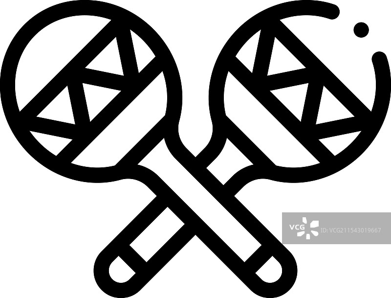 马拉卡斯图标，细线风格设计，独立于背景图片素材