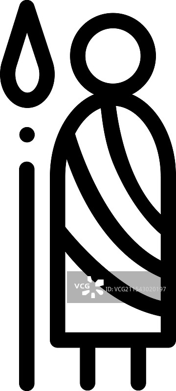 孤立的薄线风格设计的桅杆图标图片素材