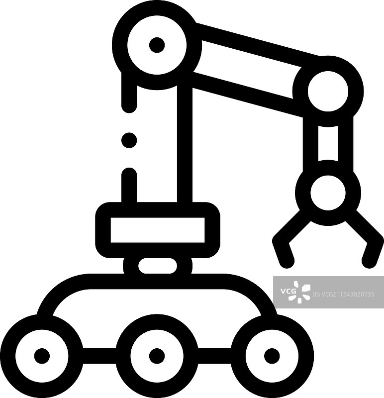 机械臂图标，细线条风格设计图片素材