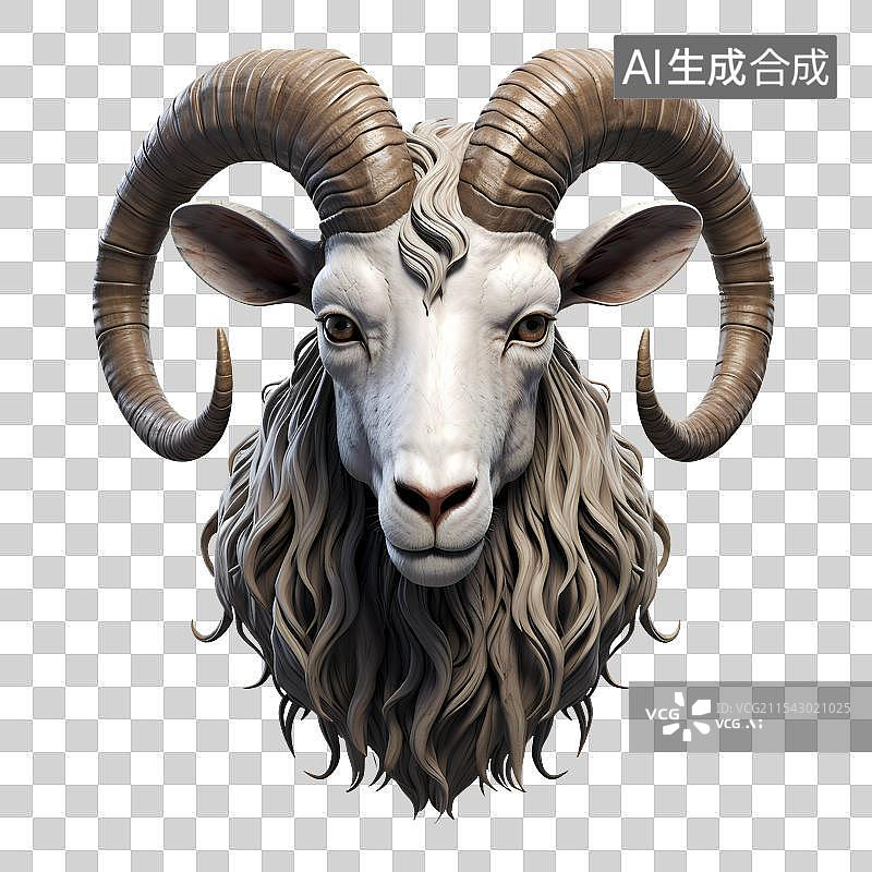 【AI数字艺术】动物主题插画 免抠图形 羊的雕塑 羊的头像图片素材