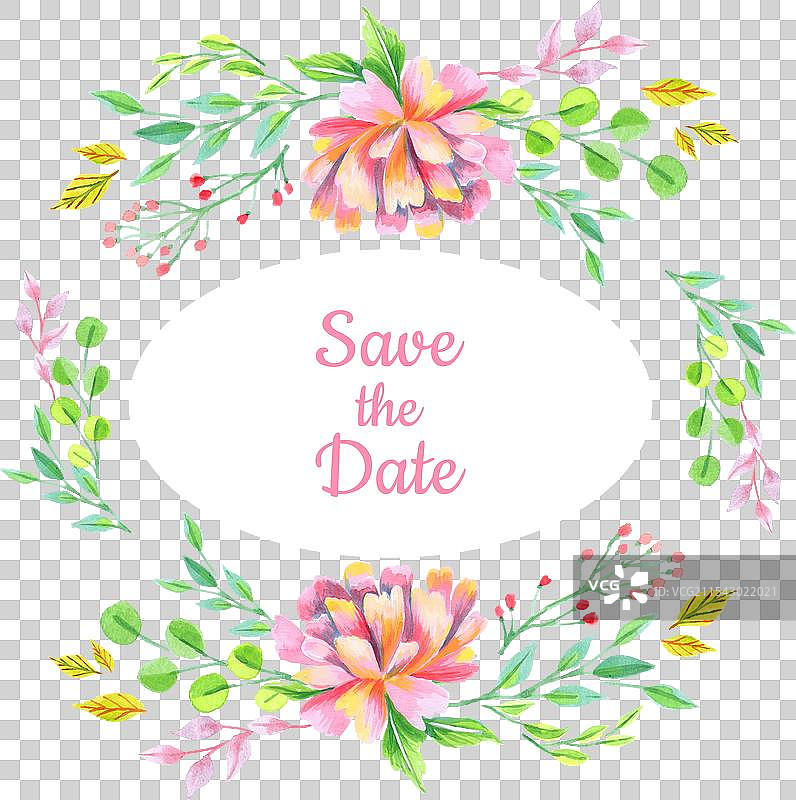 保存日期的花卉背景图片素材