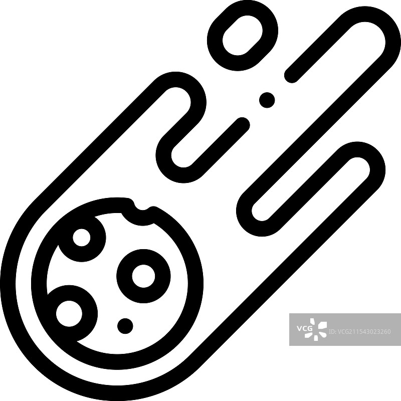 陨石图标，细线风格设计，独立展示图片素材