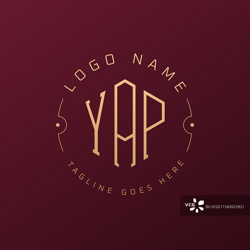 奢华的YAP标志设计，优雅的字母YAP图片素材