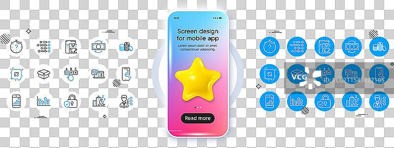 拒绝图表、电话和订单线图标用于网页图片素材