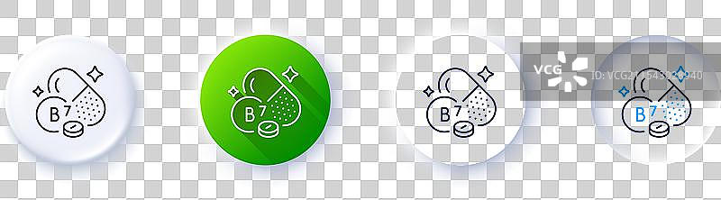 维生素B7线条图标生物素食品营养标志图片素材