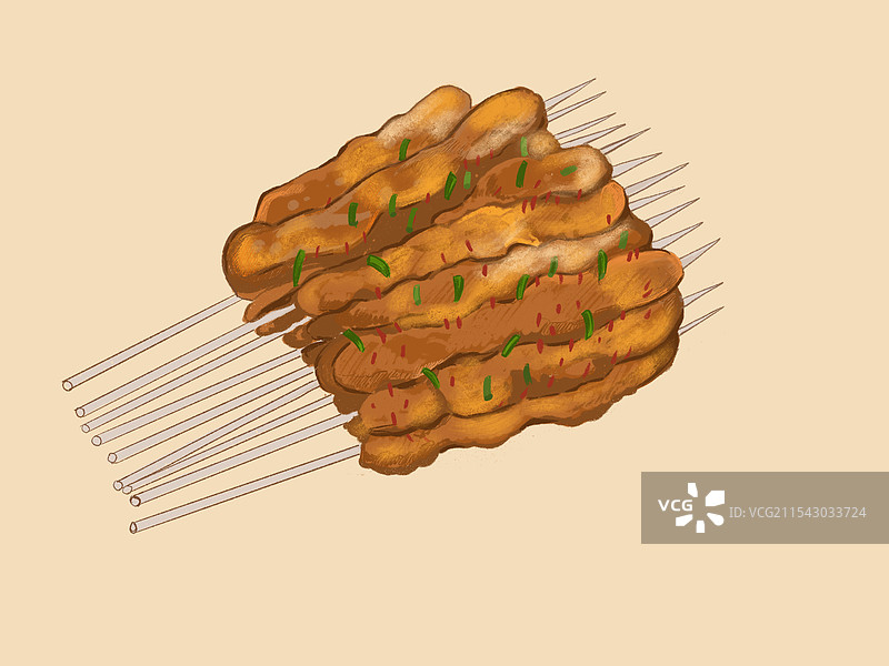 铁签烤肉图片素材