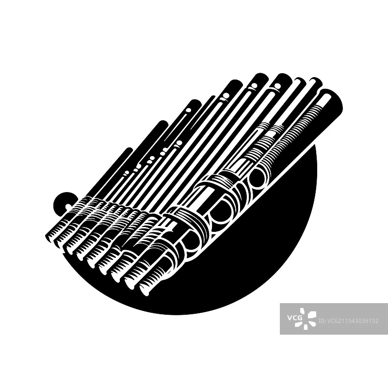 排箫剪影图片素材