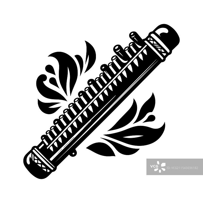 排箫剪影图片素材