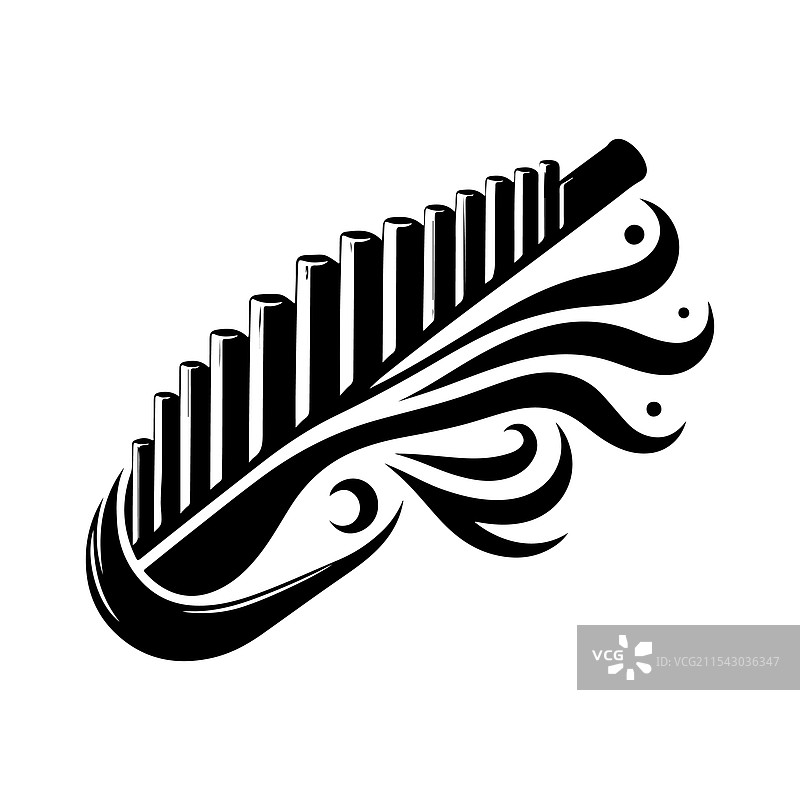 排箫剪影图片素材