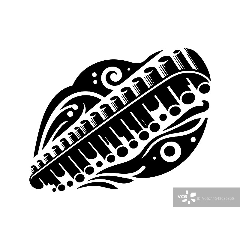 排箫剪影图片素材