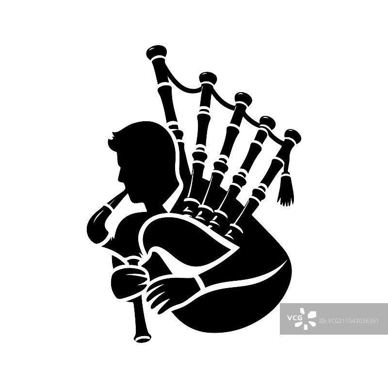 风笛剪影图片素材
