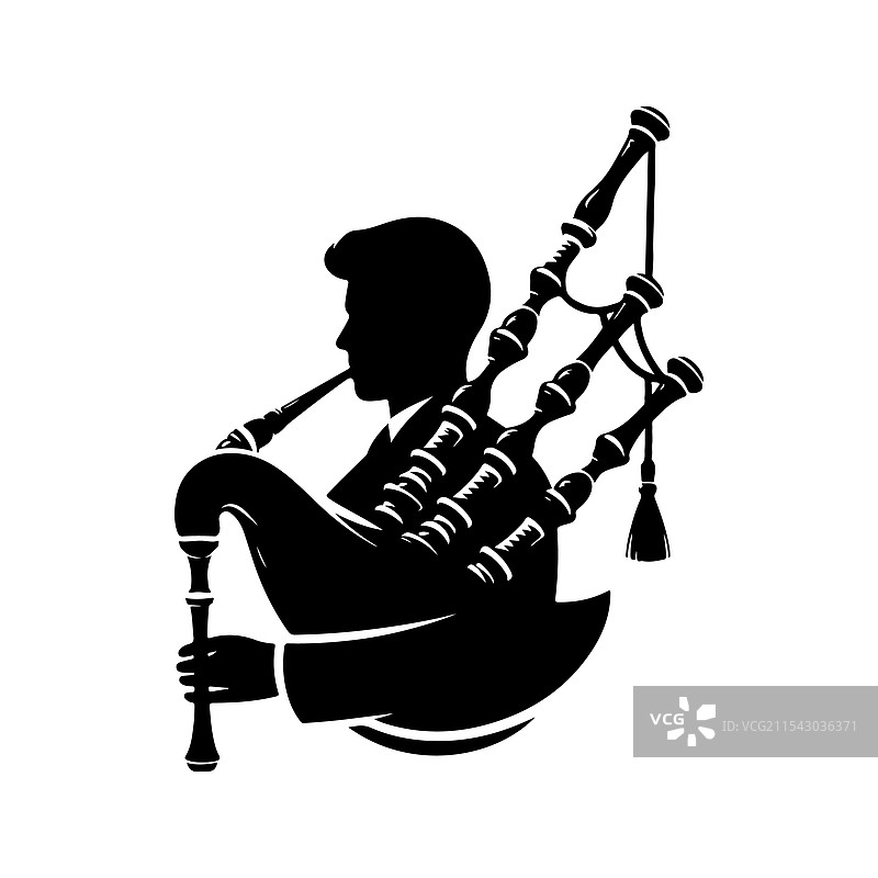 风笛剪影图片素材