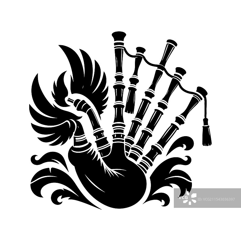 风笛剪影图片素材