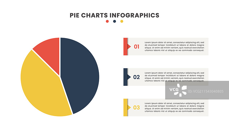 简单的商业饼图信息图模板图片素材