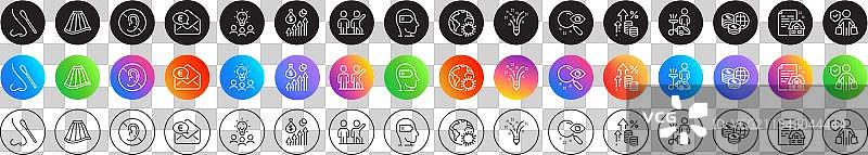 鼻腔测试清洁和灵感线条图标图片素材