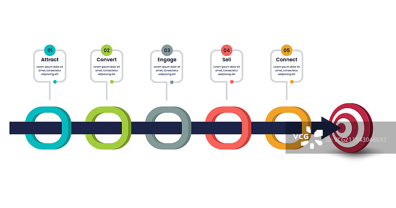 销售漏斗商业信息图设计模板图片素材