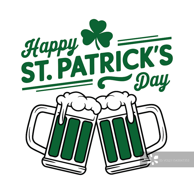 快乐的圣帕特里克节啤酒杯图片素材