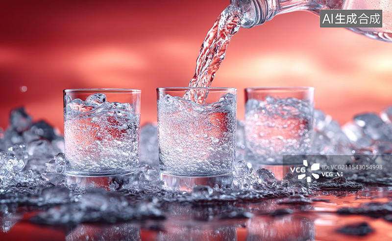【AI数字艺术】白酒倒满酒杯图片素材